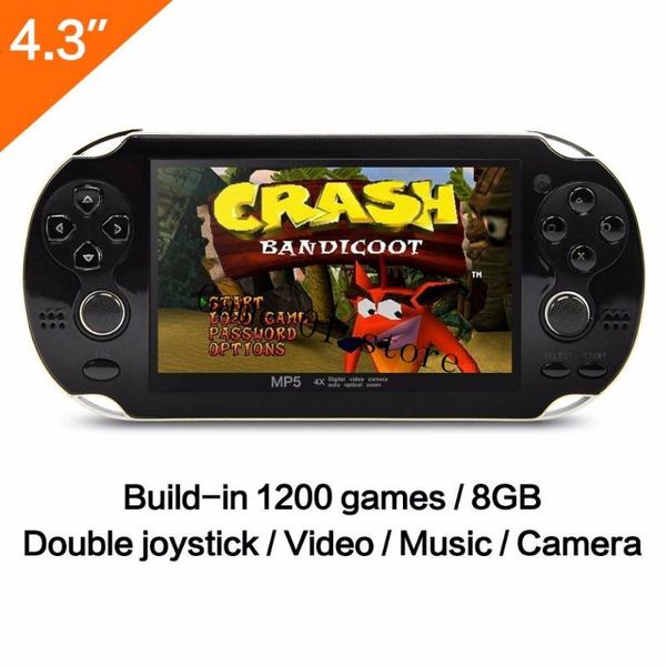 

handheld game console 8gb memory 32 bit portable video double rocker built-in 1000 games support tv out put players