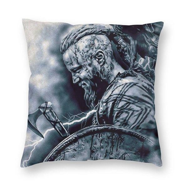 

cushion/decorative pillow nordic style ragnar lothbrok vikings cushion covers 40x40cm polyester viking king for car square pillowcase home d