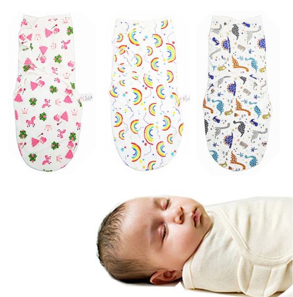 O mais recente cobertor de tamanho 75x60cm, baby swaddle envoltório saco de dormir anti Startle, muitos estilos para escolher, personalização de suporte