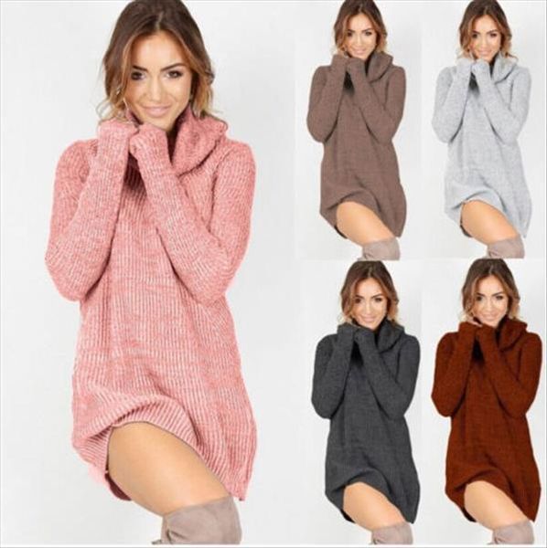 

winter long dress turtleneck pullover women sweaters famale knitted, White;black