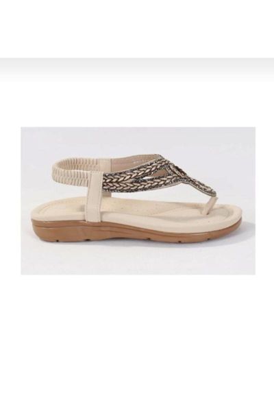 

sandals women's beige casual strass, Black