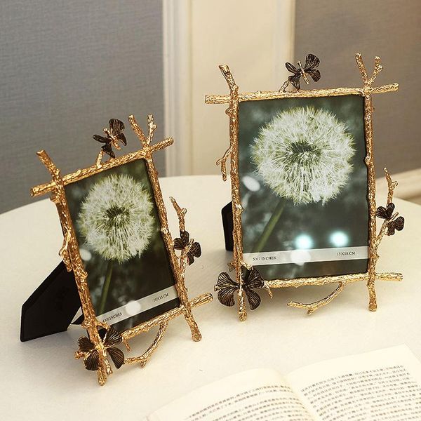 

frames golden butterfly po frame creative handmade european model house home metal decoration