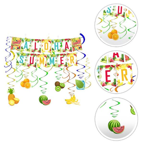 

gift wrap 1 set hawaiian party decoration hanging fruit spiral pendant ceiling decor