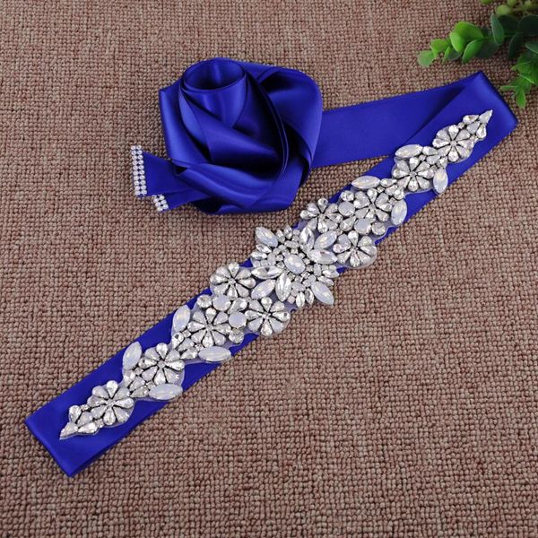 

wedding sashes trixy s325-p luxury women's belt rhinestone sash opal diamond bridal jeweled belts dress accessory, White