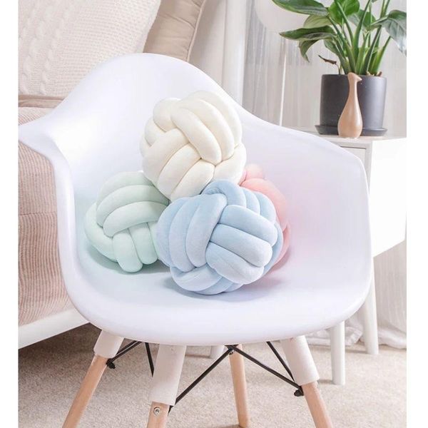 

pillow nordic ins knotted ball woven cushion futon bay window home decoration soft solid color