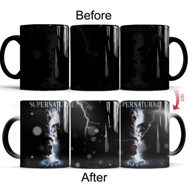 

supernatural coffee mug 11oz heat-sensitive magic ceramic color changing tea milk cup friend gift mugs