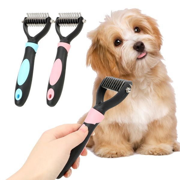 

hair removal comb for dogs cat detangler fur trimming dematting deshedding brush grooming tool one/double side comb pet grooming