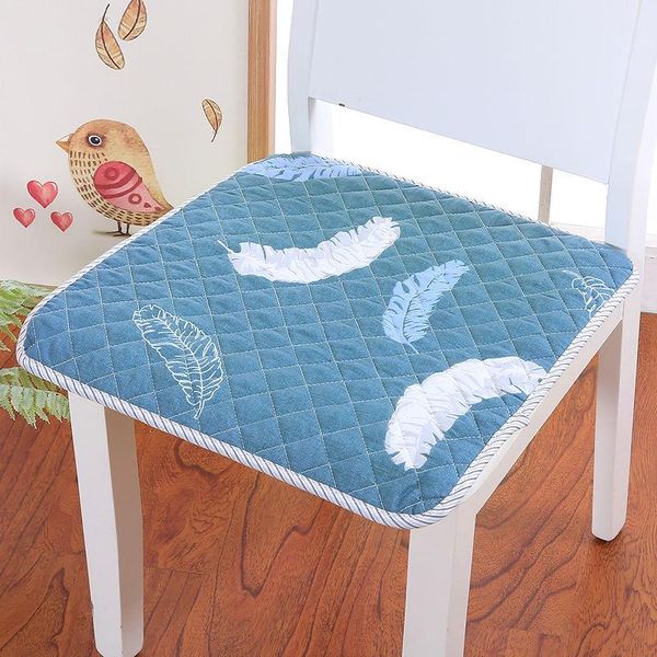 

cushion/decorative pillow blue feather dining chair seat cushion thickened non-slip cushions decorativos for home 5 sizes stool sitting pad