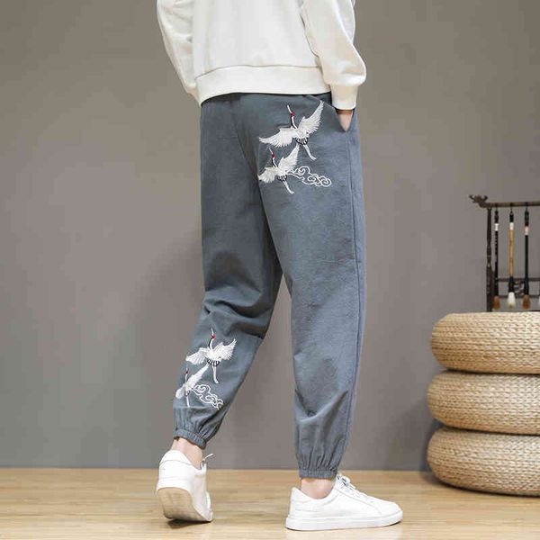 

men's pants men harem 2021 new fashion man casual loose cotton linen male trousers oversized plus size 5xl fs6k, Black