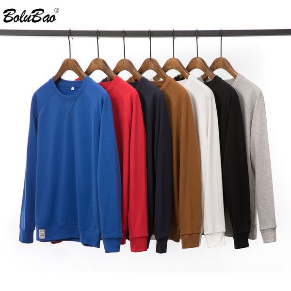 

bolubao spring men fashion sweatshirts trendy brand men's o-neck casual hoodies sweatshirt male solid sweatshirts 210518, Black