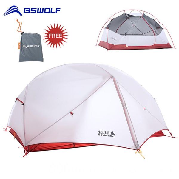 

bswolf camping ultralight fishing tent 2 persons 20d nylon waterproof fabric double layer tourism for hiking with mat tents and shelter