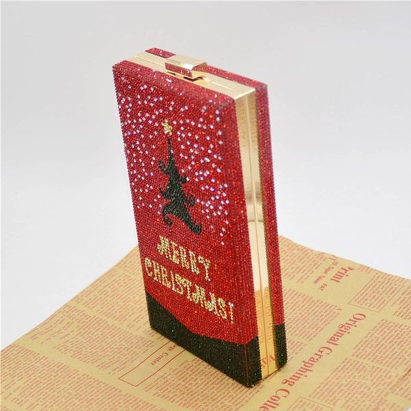 

merry christmas evening party handbag rhinestone clutch purse ladies dinner bag wedding prom j60d bags