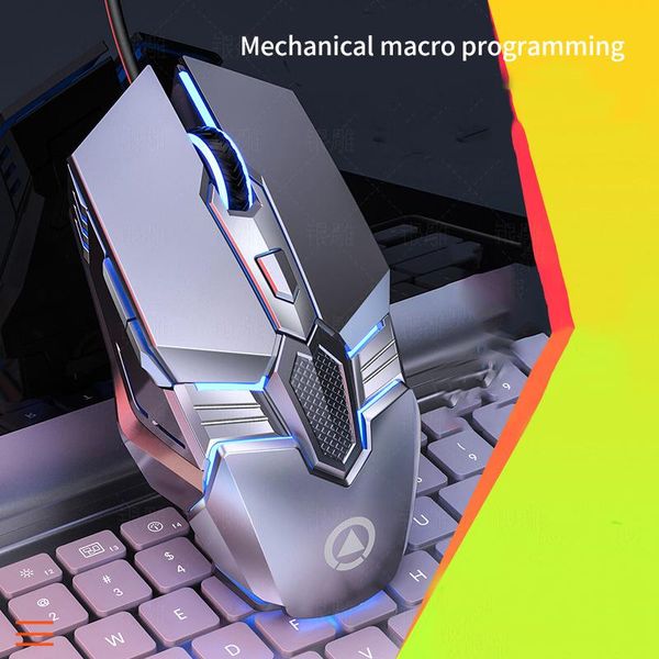 

mice ergonomic wired gaming mouse 6 button usb led 4 dpi regulation computer mouses macro programming 7 colors lamp for pc laptop