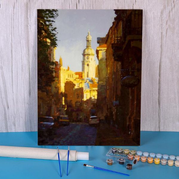 

paintings landscape lviv diy painting by numbers set acrylic paints 40*50 on canvas wall crafts for handiwork