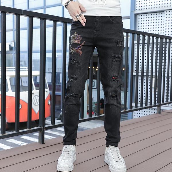 

men's jeans wz0908 fashion 2021 runway luxury european design party style clothing, Blue