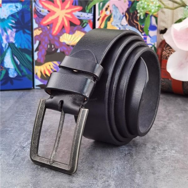 

belts retro belt buckle men genuine leather luxury for ceinture jeans wide men's mbt0042, Black;brown