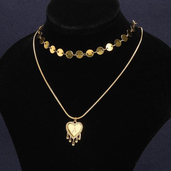

pendant necklaces a-z initial letter heart necklace for women gold stainless steel snake chain jewelry chokers accessories gift, Silver
