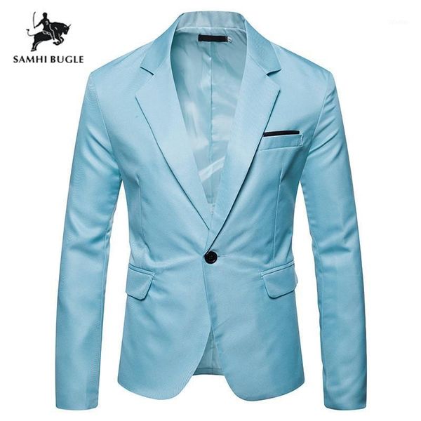 

men's suits & blazers men blazer 2021 fashion suit jacket male casual coat wedding dress black sea blue red, White;black