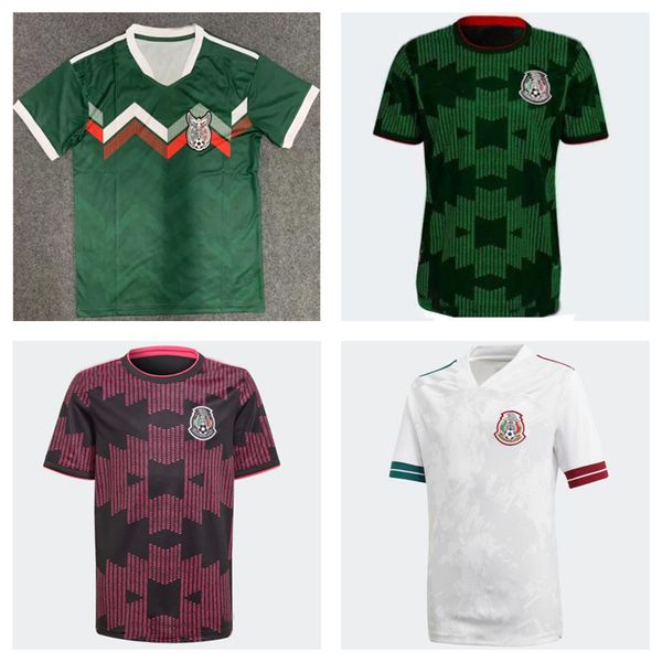 

2021 mexico soccer jersey home away 21 22 chicharito lozano dos santos football shirt men + kids kit women sets uniforms, Black;yellow