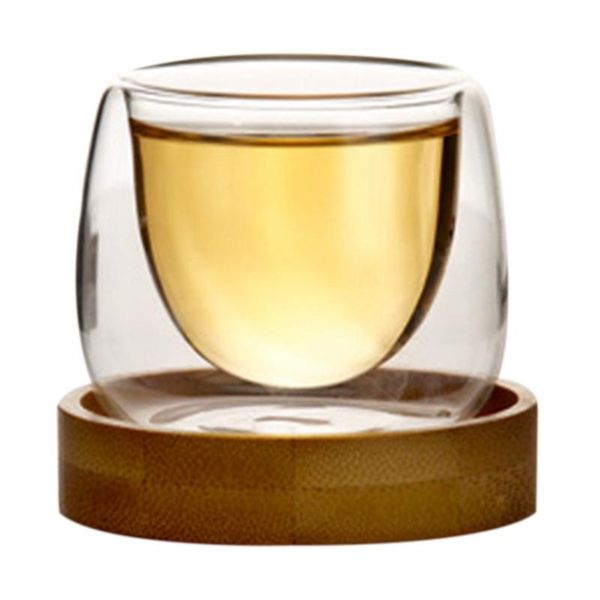 

wine glasses 2 handmade double-layer heat-resistant glass tea set high borosilicate heat insulation cup