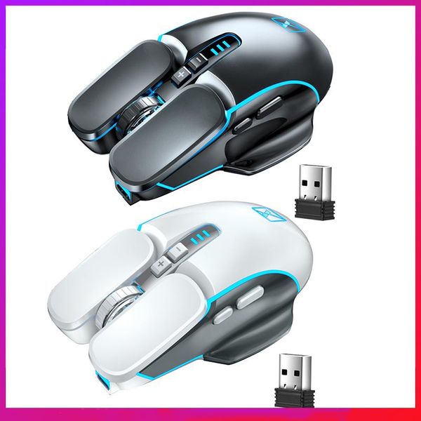 

gaming mouse rechargeable wireless 2400 dpi ergonomic 6 keys rgb led for lapcomputer 2021 2colors mice