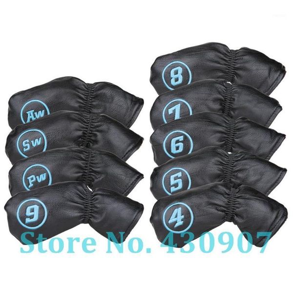 

9pcs/set soft pu leather golf club iron head cover 4,5,6,7,8,9,sw,aw,pw complete set of clubs1