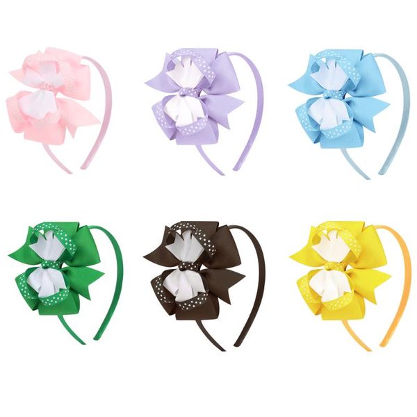 

hair accessories 2021 christmas year for girls dot print ribbons band big bow knot headband scrunchies opaska do wlosow, Slivery;white