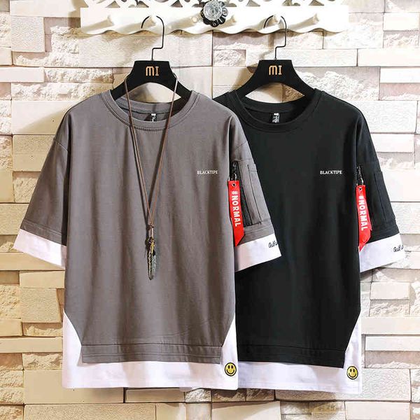 

men's t-shirts m o de short sleeves fashion casual neck male t-shirt 2021 summer clothes more asian size m-5x., White;black