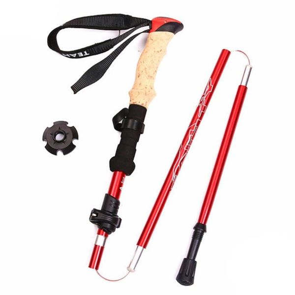 

trekking poles 1pc portable walking stick aluminum pole ultralight camping hiking folding crutches
