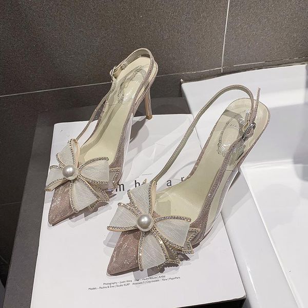 

sandals women flower pearl rhinestone women's shoes thin heels party summer fashion 2021, Black