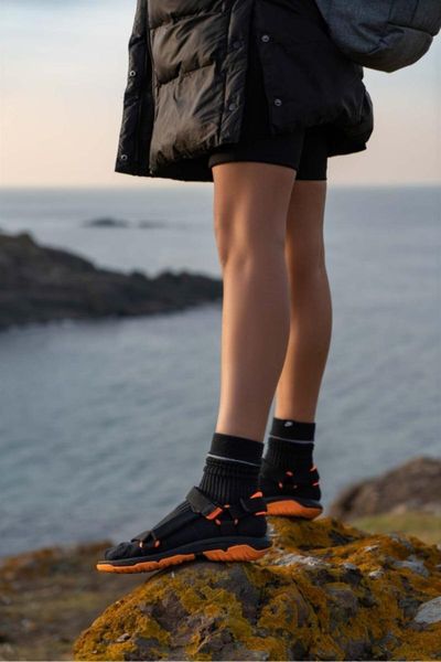 

sandals women black orange step 's trekking