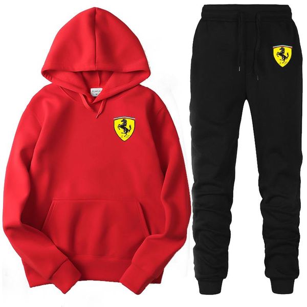 

men's tracksuits winter and autumn 2-piece sportswear brand printing hoodie + pants pullover suit casual clothing, Gray