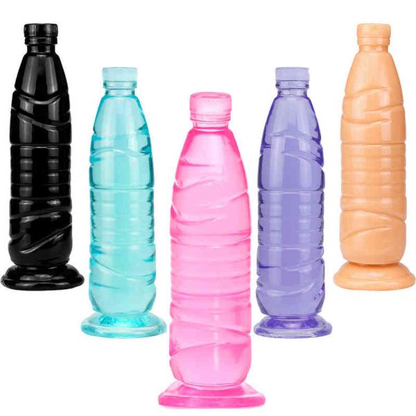 Nxy dildos anal brinquedos garrafa de água alternativa homens e mulheres simuladas plugue cristal transparente pênis adulto gay masturbação vara 0225