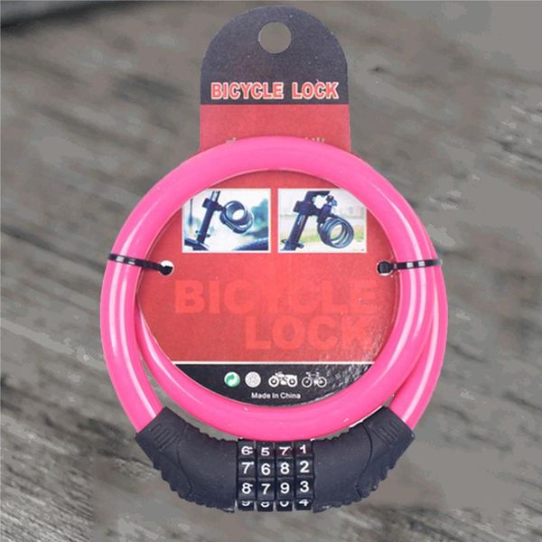 

bike locks 4 digit steel cable lock cycling heavy duty password coded chain