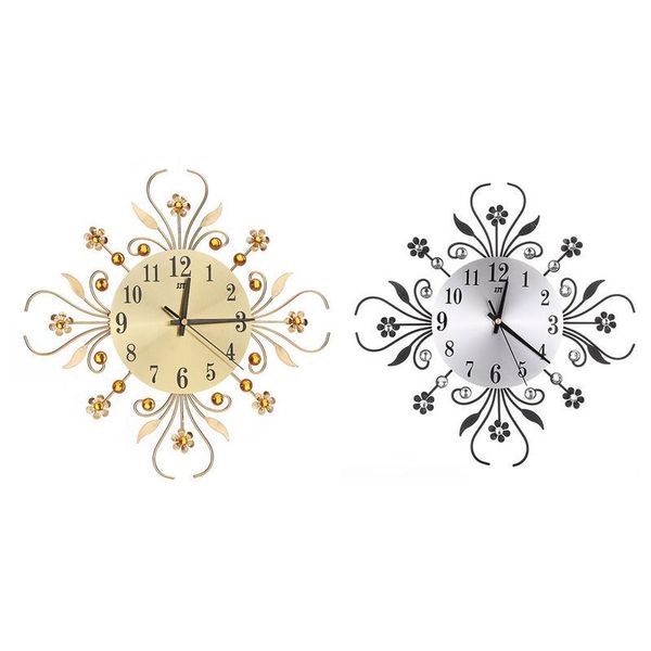 

wall clocks selling european style wrought iron diamond fashion clock living room bedroom silent metal