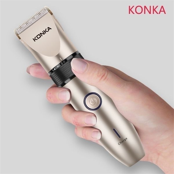 KONKA Tagliacapelli Tagliacapelli elettrico per adulti Taglierina USB Ricaricabile Lunghezza regolata in ceramica Lama da uomo 220216