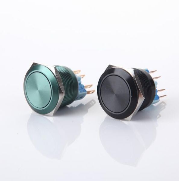 

smart home control 1pcs 22mm auto reset waterproof momentary flat round stainless steel metal push button switch red yellow blue green black