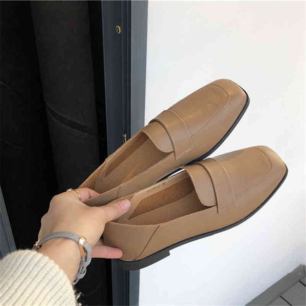

sale- le square season fuxie woman soft single shoe flat bottom low with concise women's england small leather shoes, Black