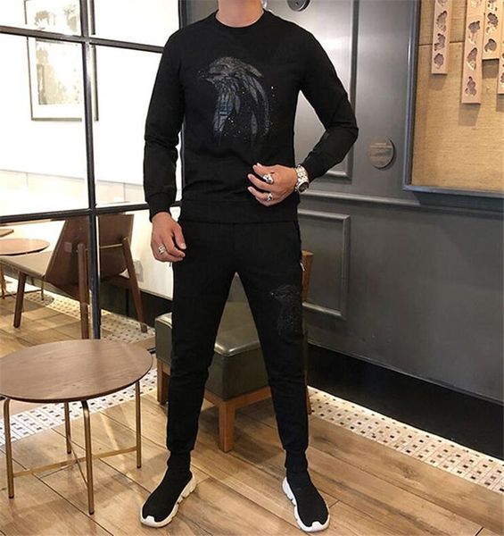 

men's tracksuits mens tracksuit winter fashion men suits and sweatshirts hoodies sets plus size design, Gray