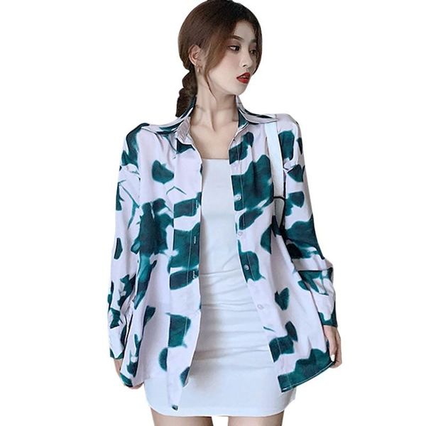 

spring autumn harajuku shirt female long sleeve women blouse loose floral print blouses korean womens women's & shirts, White