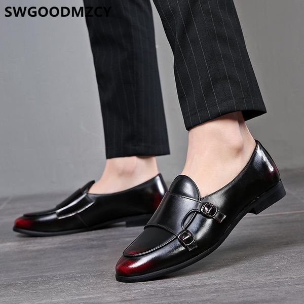 

dress shoes designer men italian for coiffeur formal leather brand big size 48 sepatu slip on pria, Black