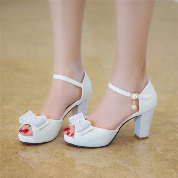 

oversized high heels sandals women shoes woman summer ladies fishmouth waterproof table high-heeled, Black