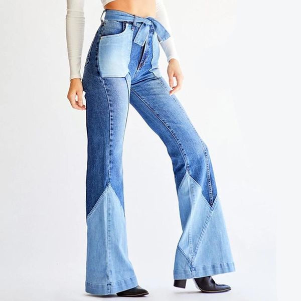 

high waist jeans blue flare for women denim skinny womans female wide leg ladies pants women's