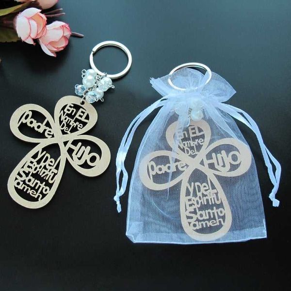 

12pcs recuerdos para bautizo baptism favors recuerdos de bautizo y primera comuniÃ³n wood cross boy girl wood flower h0915, Silver