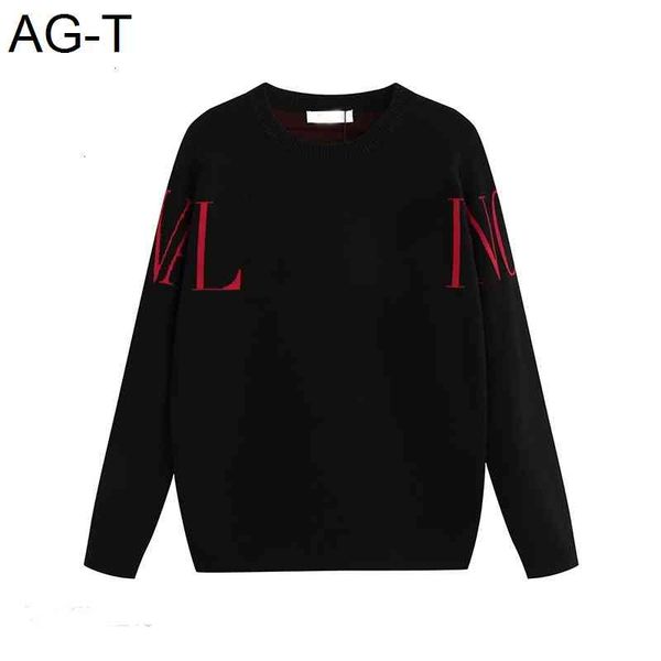 

19wool pullover winter warm knit sweater pullover jacquard knit letter embroidery shirt coat, Black;brown