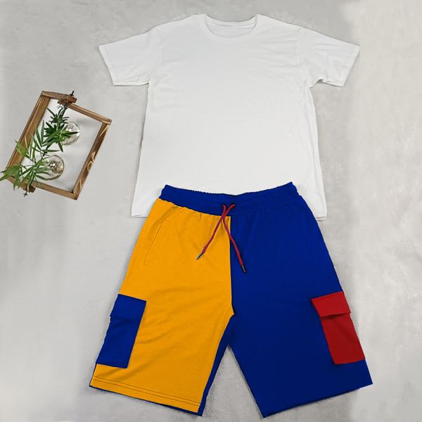 

multi-color vibrant design men's casual suits, short-sleeved trousers, comfortable and cool, fashionable fit, daily outing, street styl, Gray