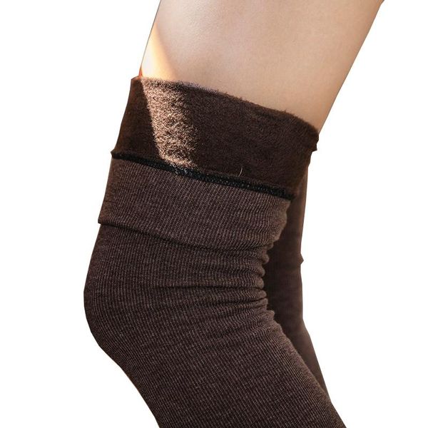 

sports socks women keep warm thigh stockings solid color thick thermal long stocking lady pilates yoga training streetswear winter, Black