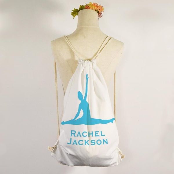 

backpack canvas bag drawstring pocket shopping student cloth