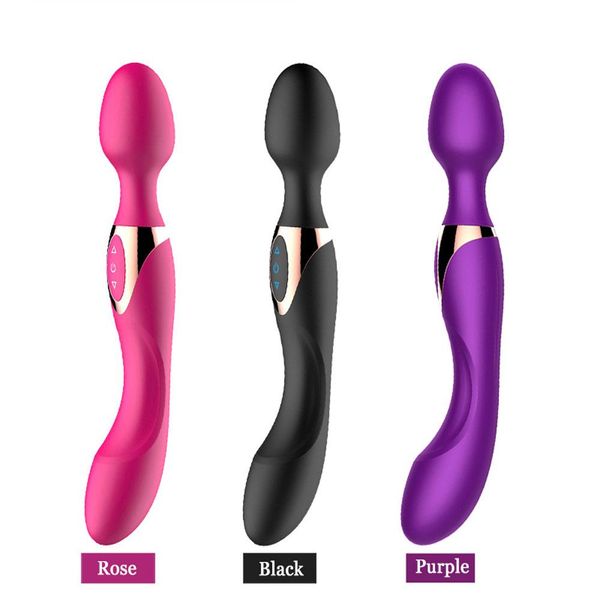 Ganzkörper-Massagegerät, Silikonstab-Massage, 10 Geschwindigkeiten, USB, große, leistungsstarke magische Massagestab-Vibratoren für Nacken, Beine, Sport 7729119