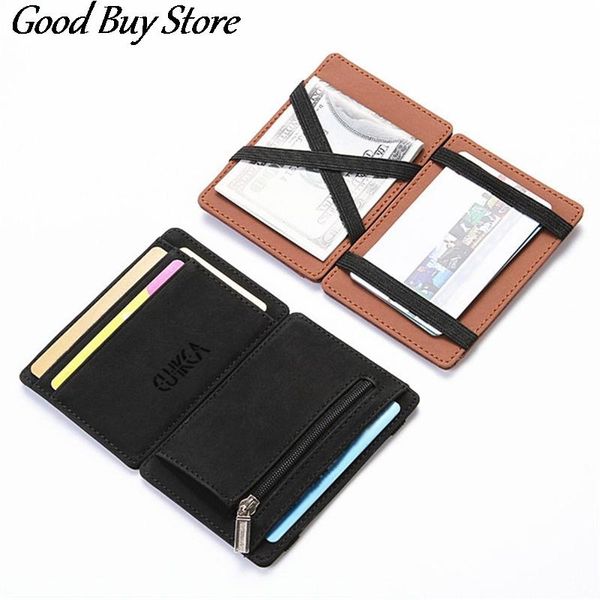 

card holders pu leather mini case holder slim wallet men invisible wallets fashion male credit bank bag coin purse, Brown;gray